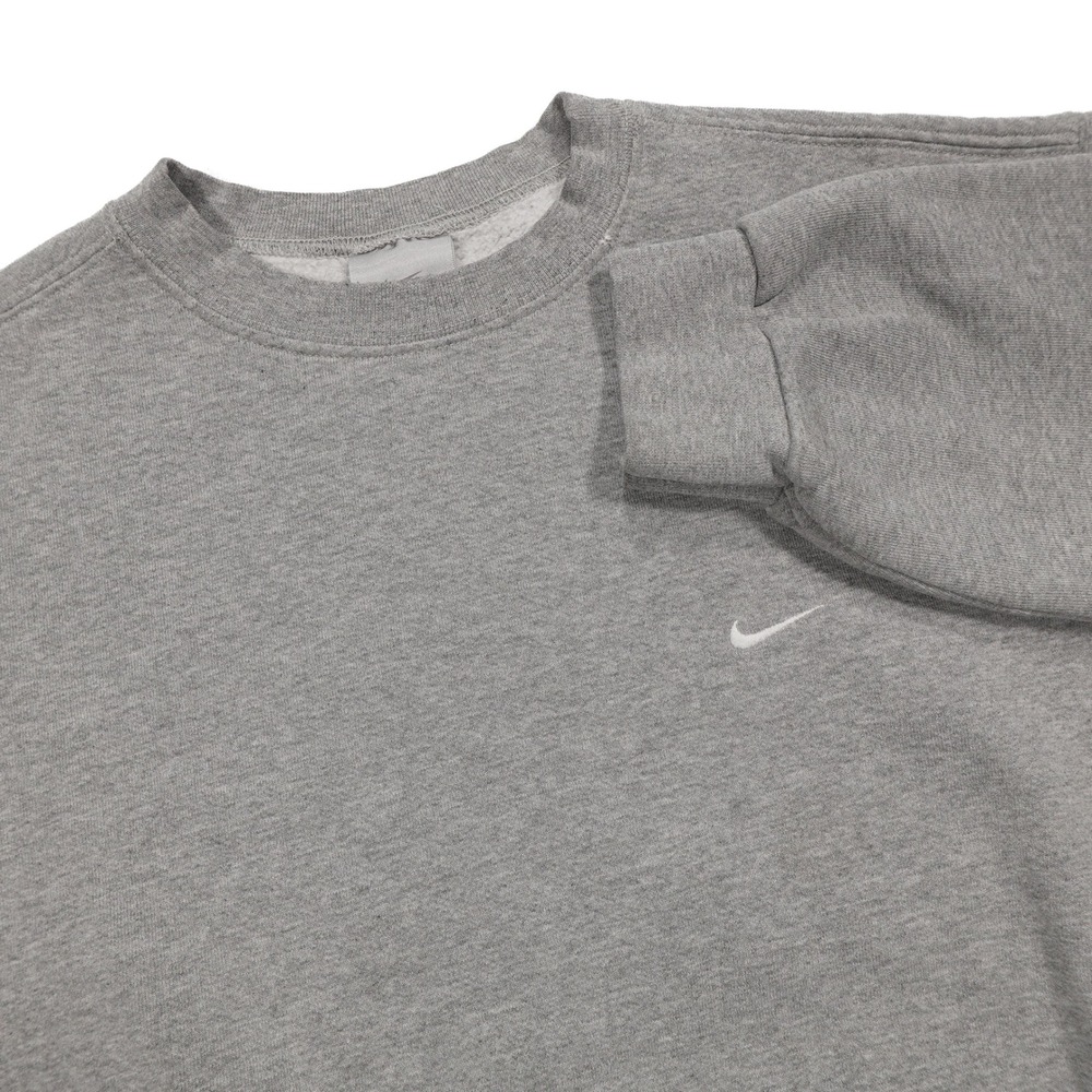 VINTAGE NIKE Men's‎ L Gray Swoosh Logo Pullover Crewneck Sweatshirt Made in USA